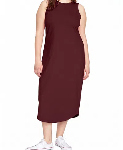 Universal Standard Women's Plus Cai High Neck Tank Dress In Burgundy