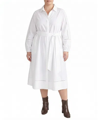 Universal Standard Women's Plus Claire Stretch Poplin Shirtdress In White