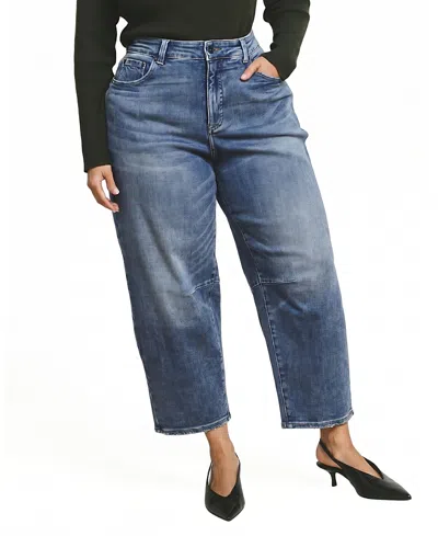 Universal Standard Women's Plus Dakota Barrel Jeans In Calabasas Blue