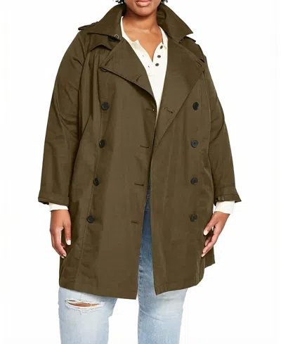 Universal Standard Women's Plus Derjon Trench Coat In Green