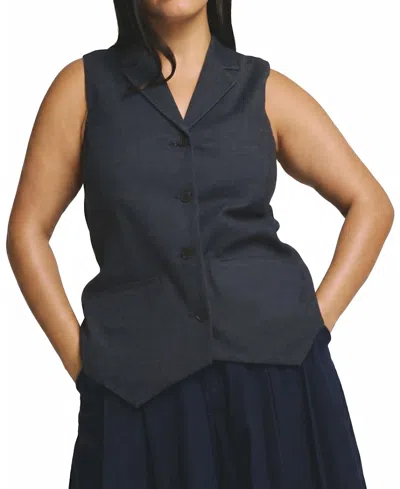 Universal Standard Women's Plus Edwin Denim Look Vest In Blue