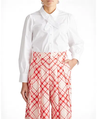 Universal Standard Janet Stretch Poplin Button-up Shirt In White