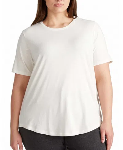 Universal Standard Women's Plus Light-as-air Tee Rex In White