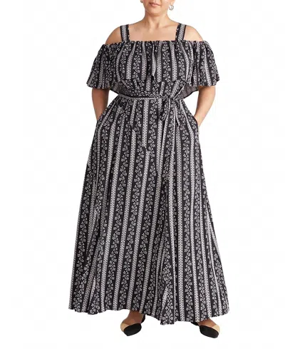Universal Standard Women's Plus Lisbon Convertible Stretch Cupro Maxi Dress In Black
