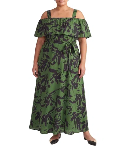Universal Standard Women's Plus Lisbon Convertible Stretch Cupro Maxi Dress In Green
