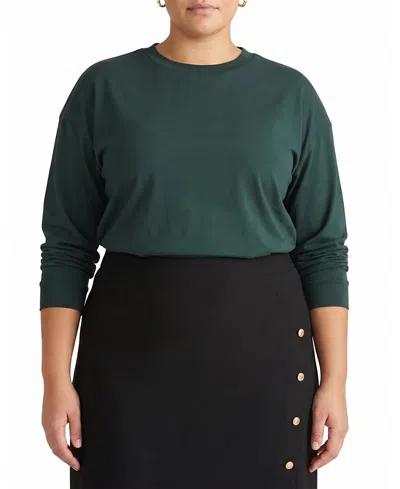 Universal Standard Women's Plus Long Sleeve Relaxed Tee In Green