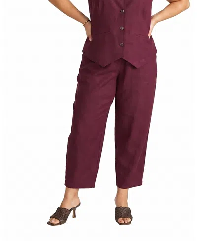 Universal Standard Women's Plus Lou Barrel Leg Linen Pants In Purple