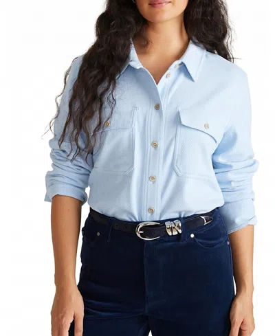 Universal Standard Women's Plus Maine Stretch Flannel Shirt In Blue