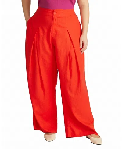 Universal Standard Women's Plus Marley Wide Leg Linen Pants In Red