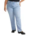 Universal Standard Women's Plus Mimi High Rise Split Hem Jeans Blue Wash In Blue