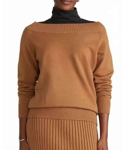 Universal Standard Women's Plus Noomi Cold Shoulder Sweater In Brown