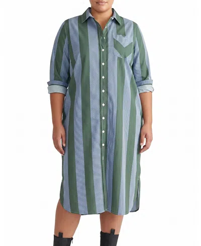 Universal Standard Women's Plus Odeon Stretch Poplin Shirtdress In Multi