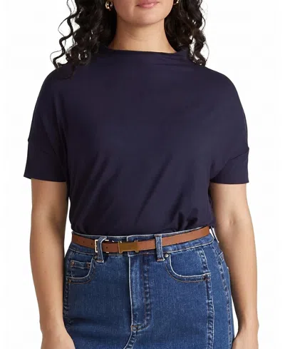 Universal Standard Women's Plus Petra Liquid Jersey Top In Blue