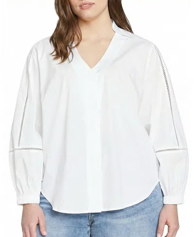Universal Standard Women's Plus Saint-honore Poplin Blouse In White