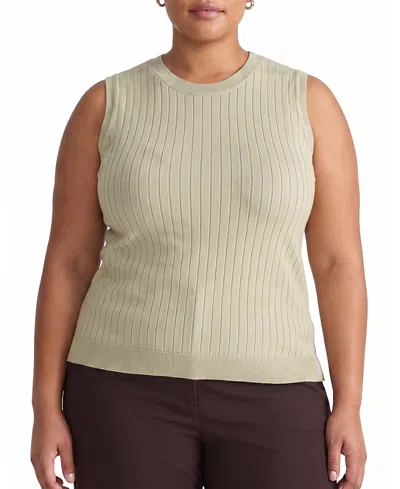 Universal Standard Women's Plus Savvy Fine Knit Sweater Shell In Gray