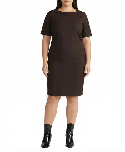 Universal Standard Women's Plus Size Envelope Neck Ponte Dress In Brown