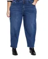 Universal Standard Women's Plus Stevie High Rise Cuffed Straight Leg Jeans In Blue Wash