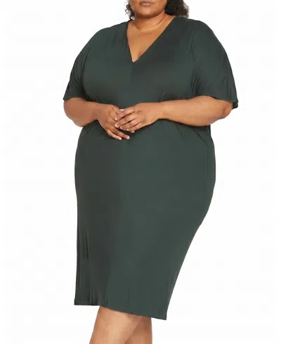 Universal Standard Women's Plus Teresa Liquid Jersey V-neck Dress In Green