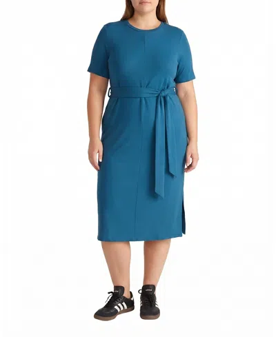 Universal Standard Women's Plus Travelknit Belted Dress In Blue