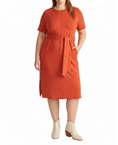 Universal Standard Women's Plus Travelknit Belted Dress In Red