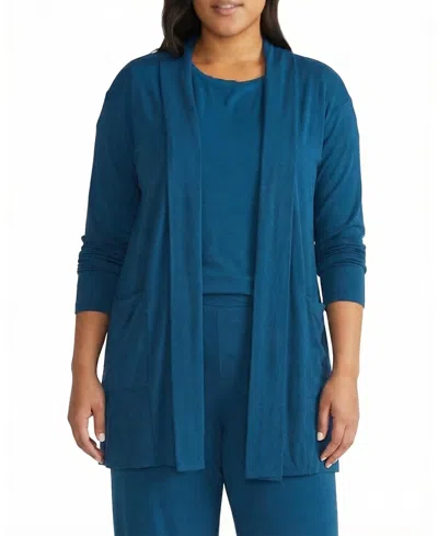 Universal Standard Women's Plus Travelknit Minimalist Cardigan In Blue