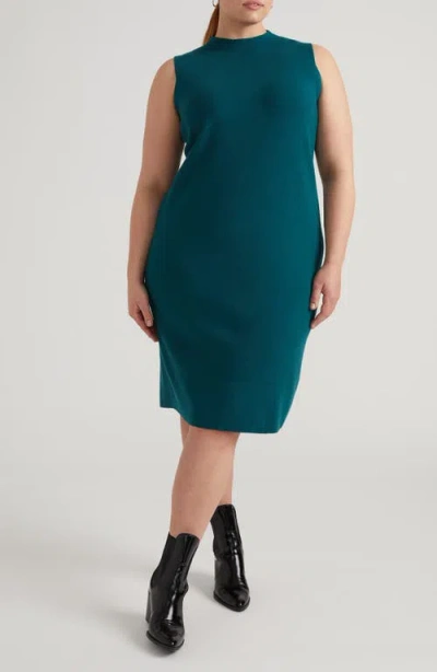 Universal Standard Workwear Mock Neck Sweater Dress In Blue