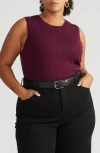 Universal Standard Workwear Rib Sweater Vest In Black Cherry