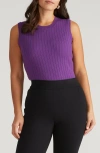 Universal Standard Workwear Rib Sweater Vest In Purple