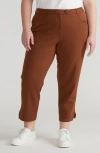Universal Standard X Henning All Day Mercer Crop Tapered Leg Pants In Brown