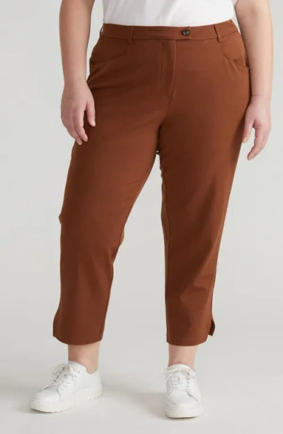 Universal Standard X Henning All Day Mercer Crop Tapered Leg Pants In Brown