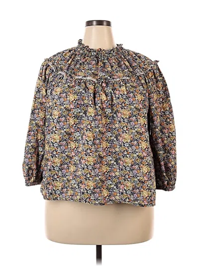 Pre-owned Universal Thread 3/4 Sleeve Blouse In Black