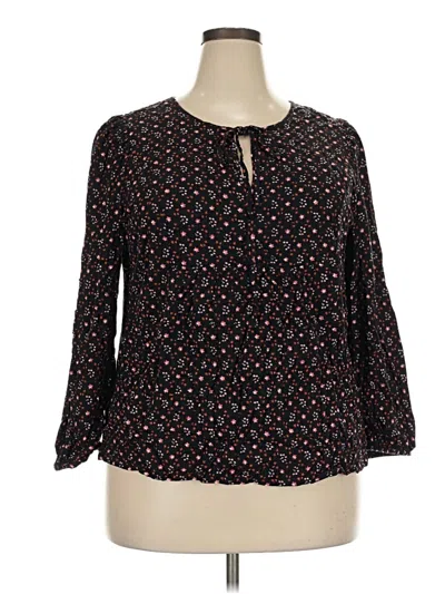 Pre-owned Universal Thread 3/4 Sleeve Blouse In Black