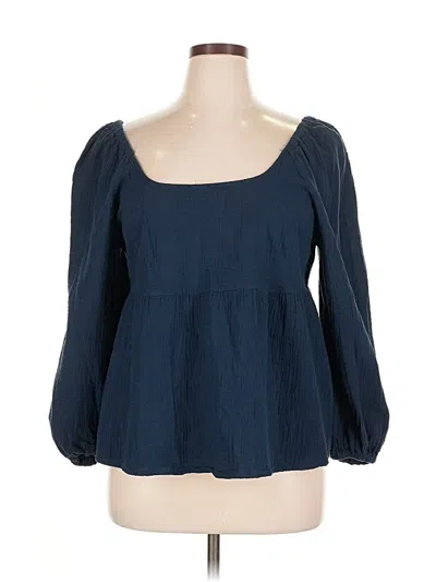Pre-owned Universal Thread 3/4 Sleeve Blouse In Blue