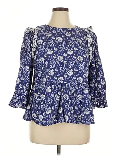 Pre-owned Universal Thread 3/4 Sleeve Blouse In Blue