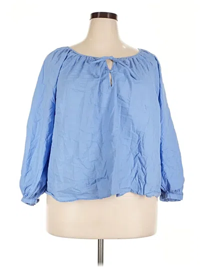 Pre-owned Universal Thread 3/4 Sleeve Blouse In Blue