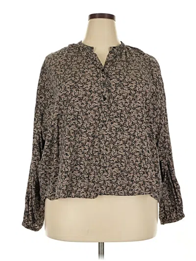 Pre-owned Universal Thread 3/4 Sleeve Blouse In Brown