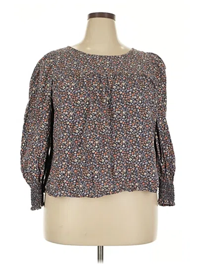 Pre-owned Universal Thread 3/4 Sleeve Blouse In Brown