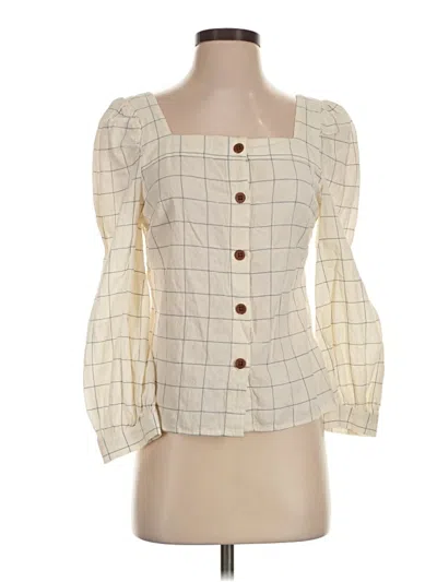 Pre-owned Universal Thread 3/4 Sleeve Blouse In Ivory