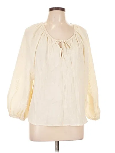 Pre-owned Universal Thread 3/4 Sleeve Blouse In Ivory