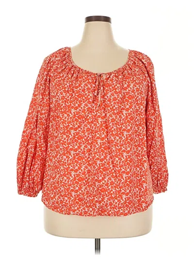 Pre-owned Universal Thread 3/4 Sleeve Blouse In Orange
