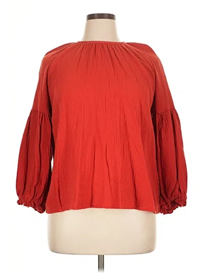 Pre-owned Universal Thread 3/4 Sleeve Blouse In Red