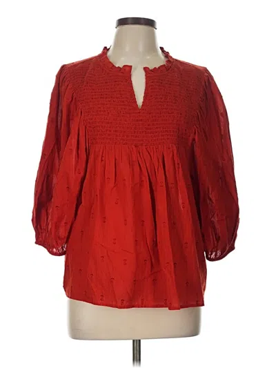 Pre-owned Universal Thread 3/4 Sleeve Blouse In Red