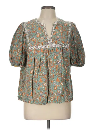 Pre-owned Universal Thread 3/4 Sleeve Blouse In Teal
