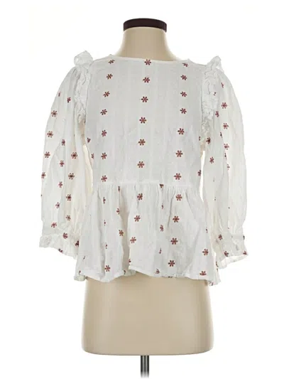 Pre-owned Universal Thread 3/4 Sleeve Blouse In White