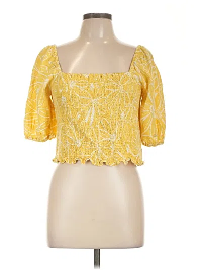 Pre-owned Universal Thread 3/4 Sleeve Blouse In Yellow