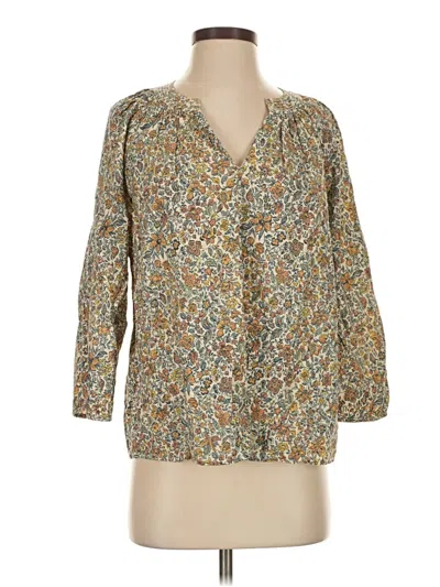 Pre-owned Universal Thread 3/4 Sleeve Blouse In Yellow