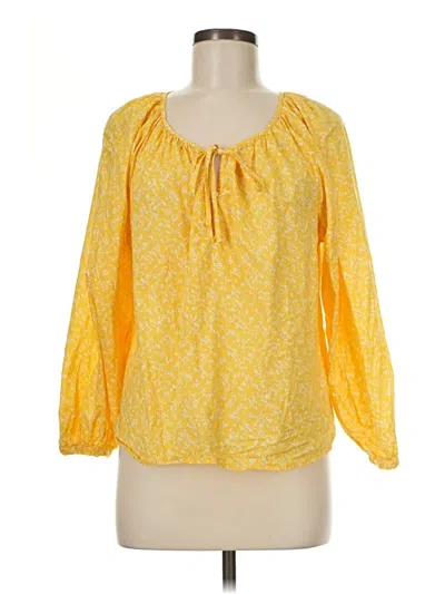 Pre-owned Universal Thread 3/4 Sleeve Blouse In Yellow