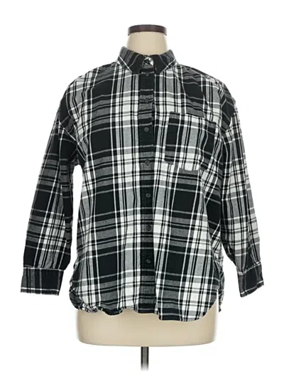 Pre-owned Universal Thread 3/4 Sleeve Button Down Shirt In Black