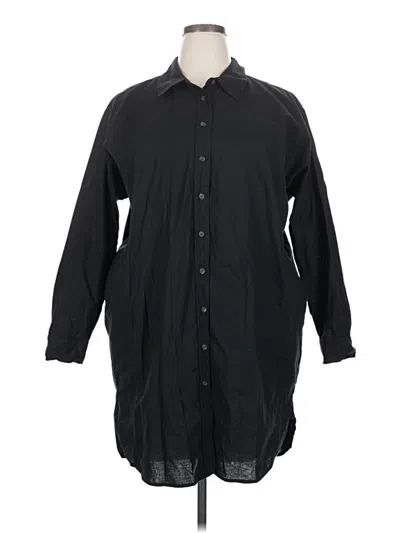 Pre-owned Universal Thread 3/4 Sleeve Button Down Shirt In Black