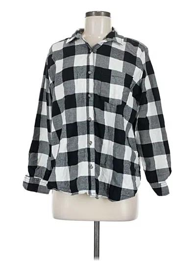 Pre-owned Universal Thread 3/4 Sleeve Button Down Shirt In Black